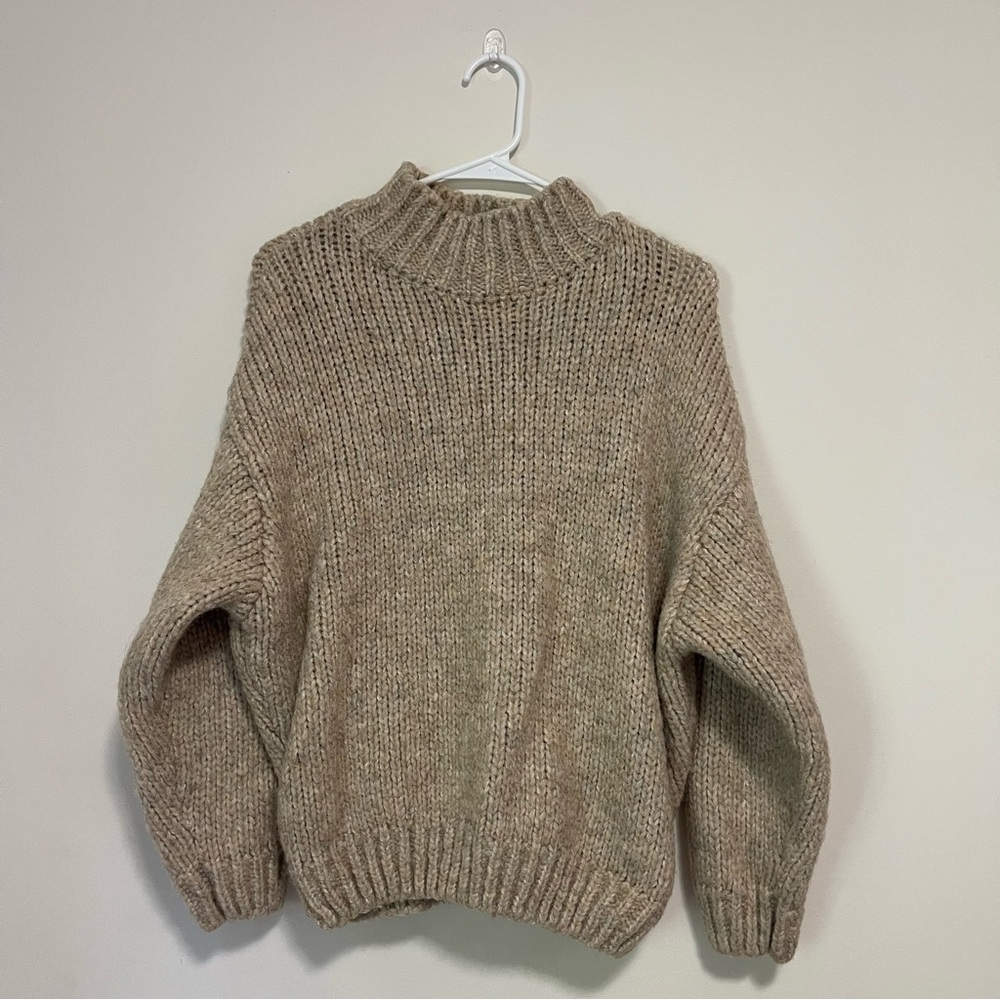 Knit Mix-Frenchy Cozy Tan Knit Sweater